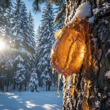 Winter, Baumharz, Wald